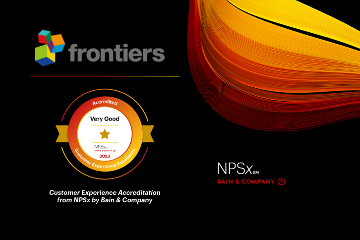 Open access publisher Frontiers gets top-tier customer experience accreditation from NPSx℠ by Bain & Company