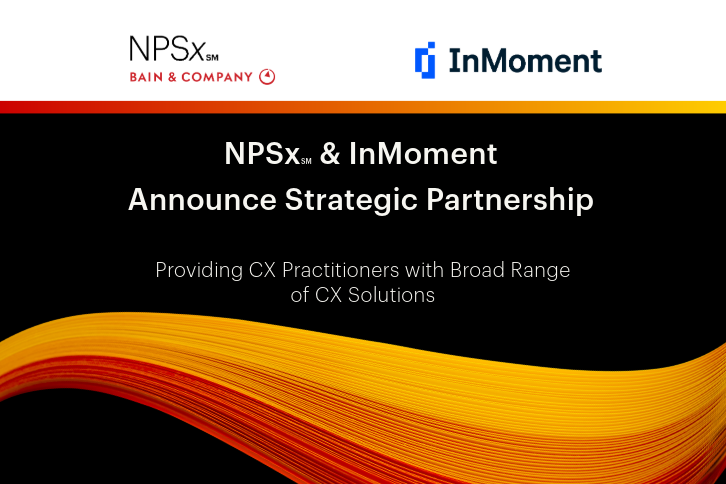 NPSx and InMoment announce strategic partnership to provide CX practitioners with broad range of CX solutions